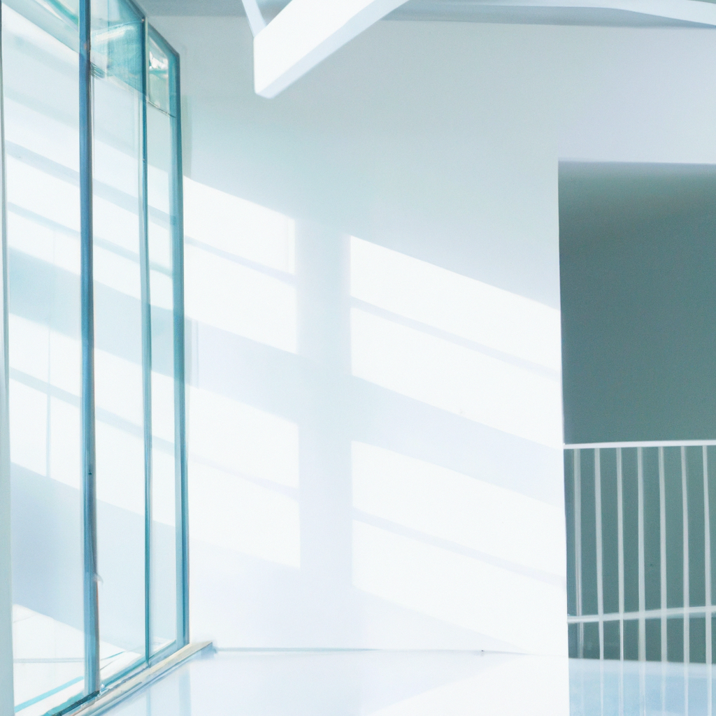 Interior minimalista con paredes blancas y líneas limpias